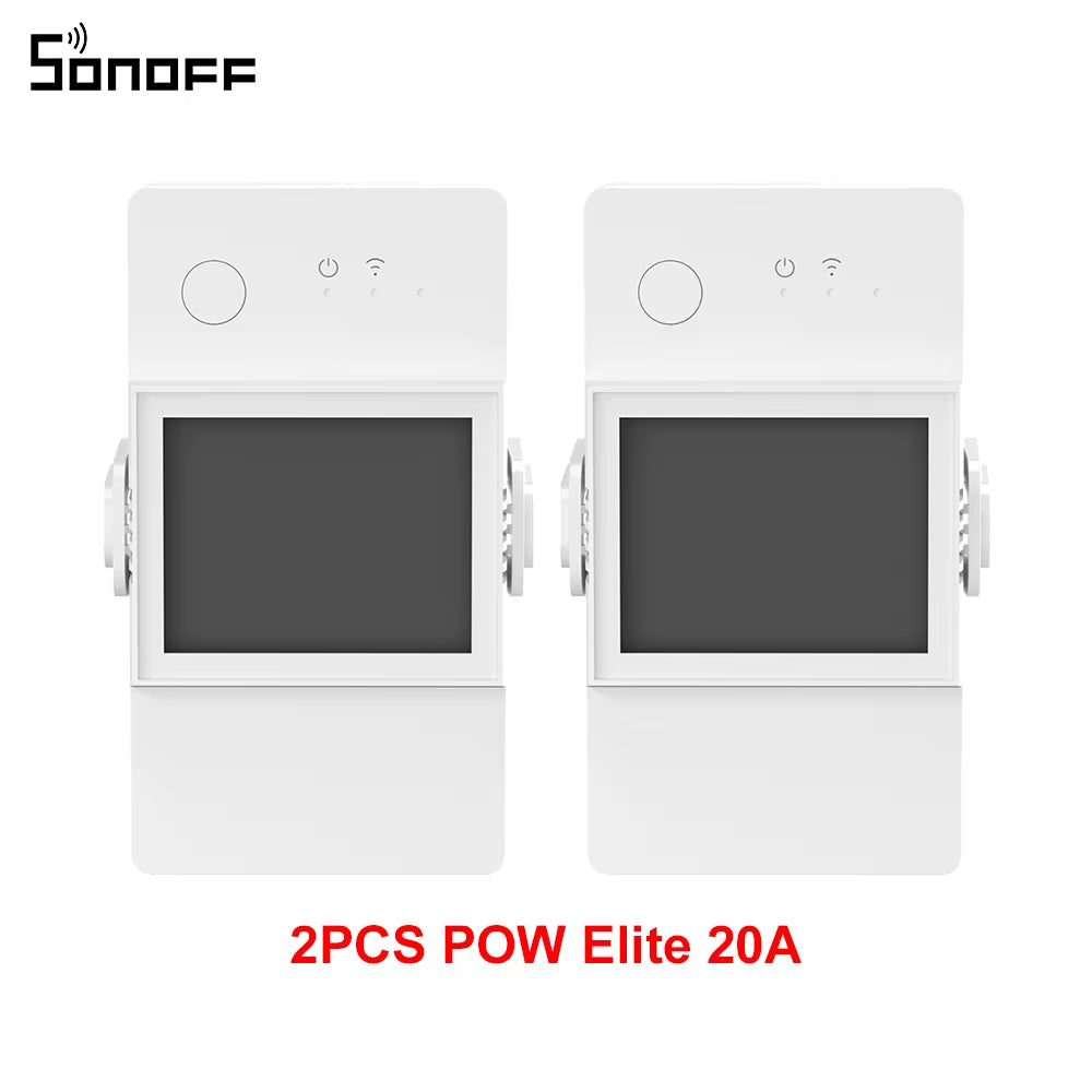 POWR3 16A/20A Wifi Smart Switch 1-5PCS ESP32 Chip Energy Saving LCD Monitoring via Ewelink Works with Alexa Google IFTTT