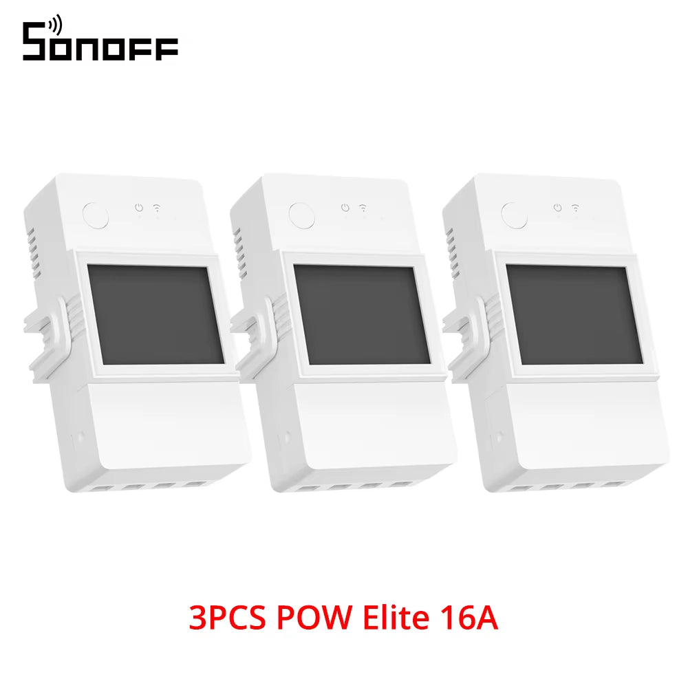 POWR3 16A/20A Wifi Smart Switch 1-5PCS ESP32 Chip Energy Saving LCD Monitoring via Ewelink Works with Alexa Google IFTTT