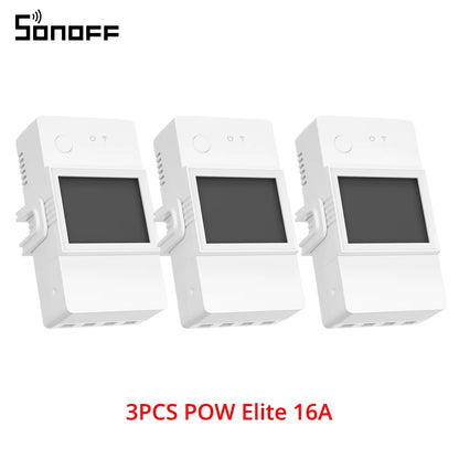 POWR3 16A/20A Wifi Smart Switch 1-5PCS ESP32 Chip Energy Saving LCD Monitoring via Ewelink Works with Alexa Google IFTTT