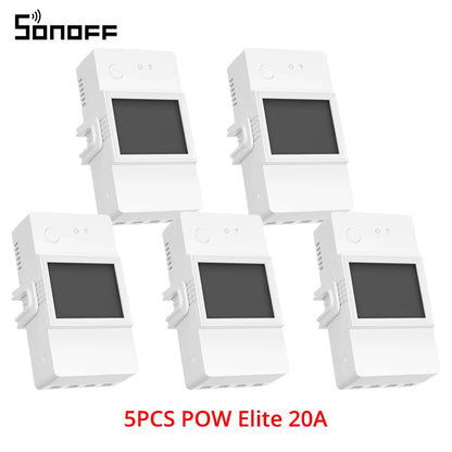 POWR3 16A/20A Wifi Smart Switch 1-5PCS ESP32 Chip Energy Saving LCD Monitoring via Ewelink Works with Alexa Google IFTTT
