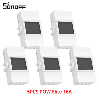 POWR3 16A/20A Wifi Smart Switch 1-5PCS ESP32 Chip Energy Saving LCD Monitoring via Ewelink Works with Alexa Google IFTTT